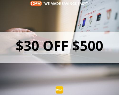 $30 OFF $500