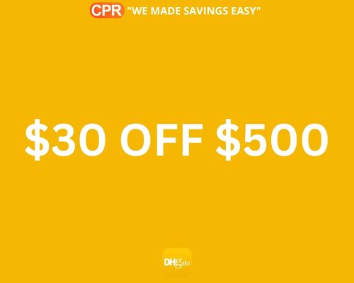 $30 OFF $500