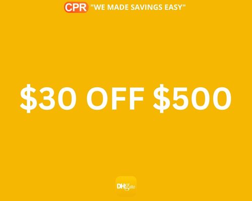 $30 OFF $500